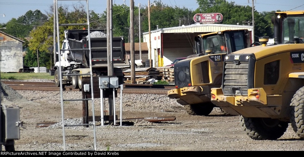 Dump truck waiting with a load.